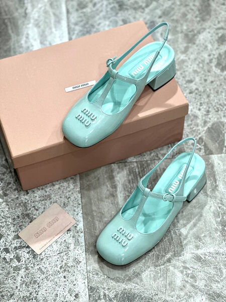 Туфли Miu Miu женский кожа бирюзовый 115025-2