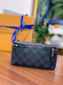 Мужской несессер косметичка Louis Vuitton мужской кожа синий 111308-3