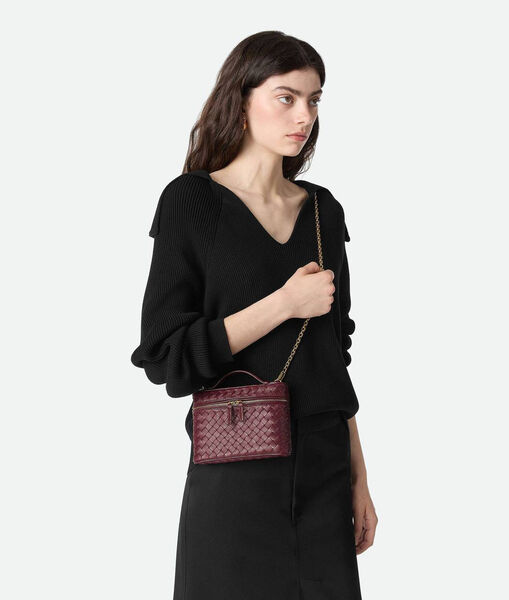 Сумка Bottega Veneta женский кожа бордовый 201451-2