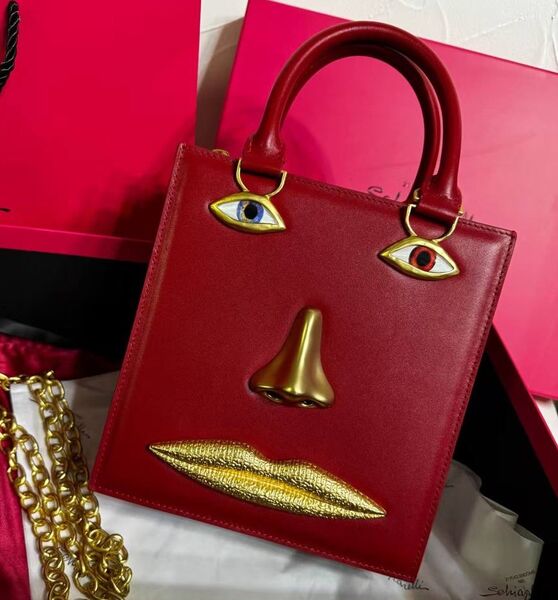 Сумка Schiaparelli женский кожа бордовый 174275