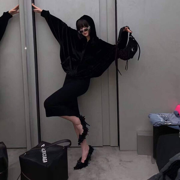 Туфли Balenciaga женский кожа черный 137699-4
