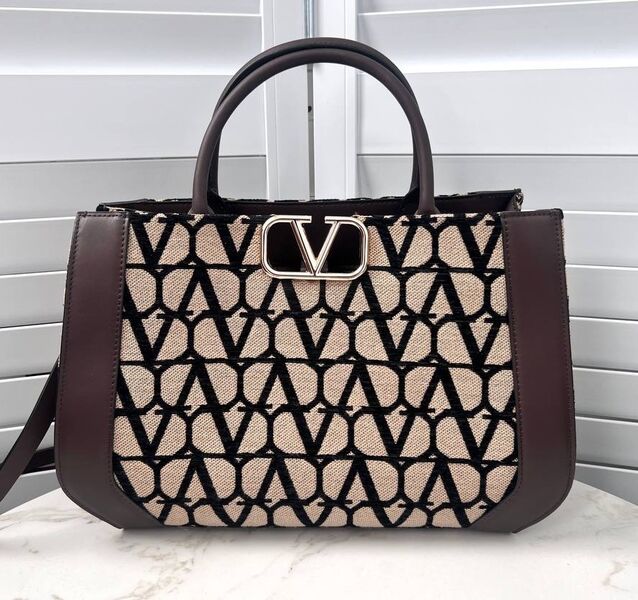 Сумка Valentino женский текстиль темно-бежевый 182156