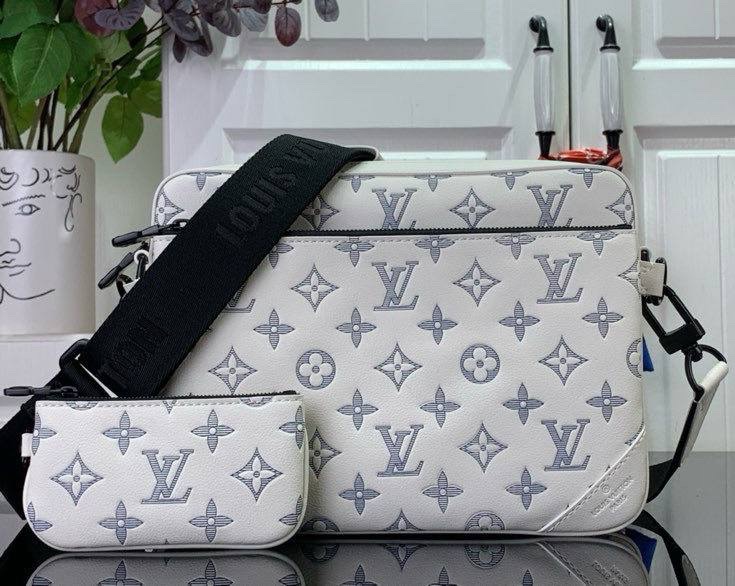 Мужская сумка мессенджер Louis Vuitton мужской кожа белый 155494