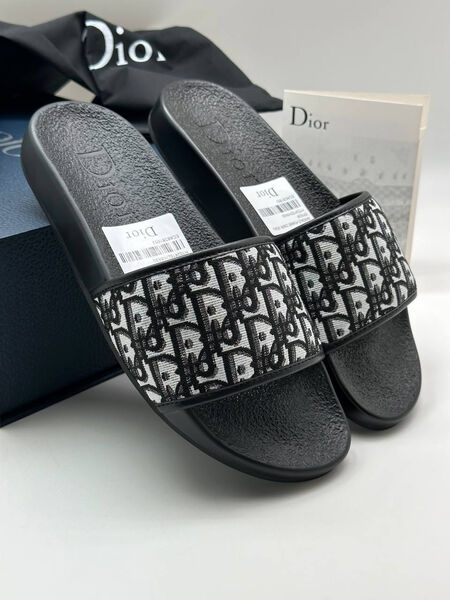 Мужские шлепки Christian Dior мужской текстиль черный 151965-2