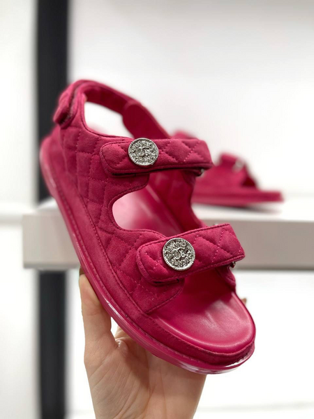 Сандалии Chanel женский замша бордовый 66253-3