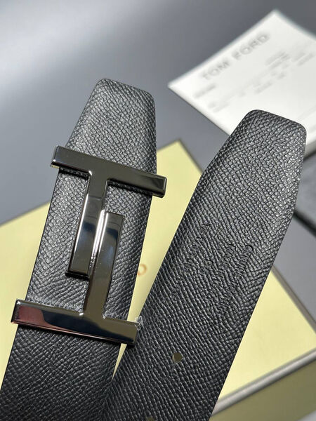 Мужской ремень двухсторонний Tom Ford мужской кожа черный 152806-5