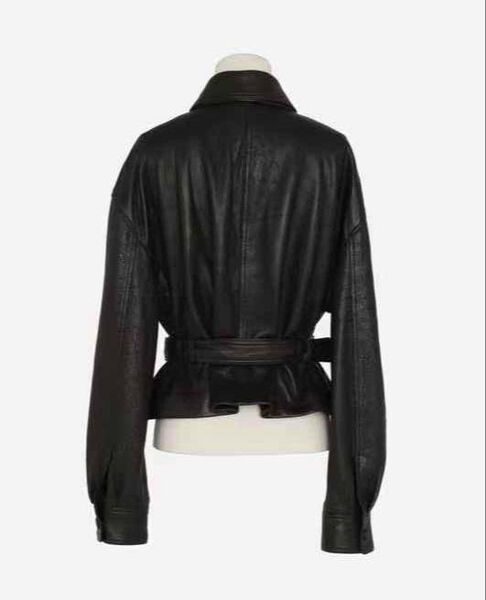 Куртка Saint Laurent женский кожа черный 173162-4