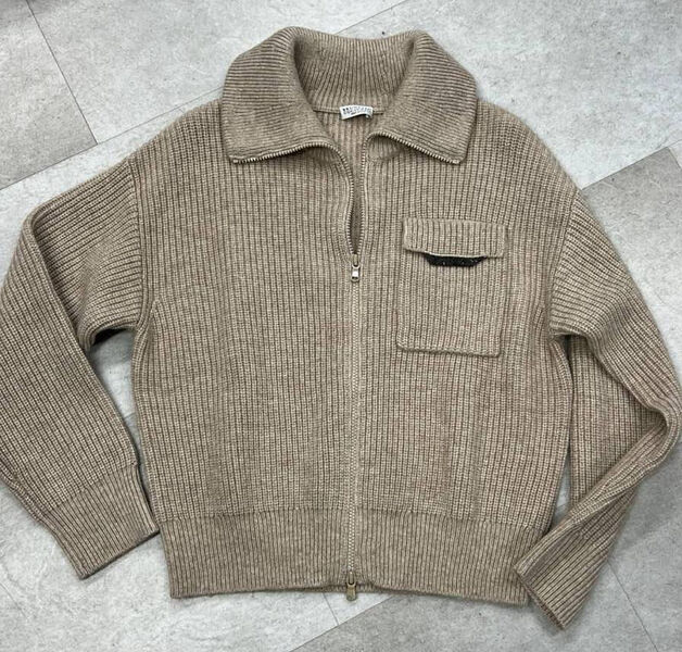 Кардиган Brunello Cucinelli женский вязаная ткань графитовый 200895-2