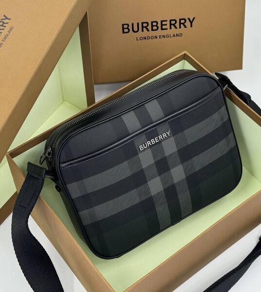 Мужская сумка мессенджер Burberry мужской кожа черный 193787