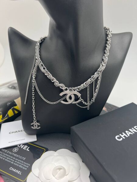 Колье Chanel серебристый 175347