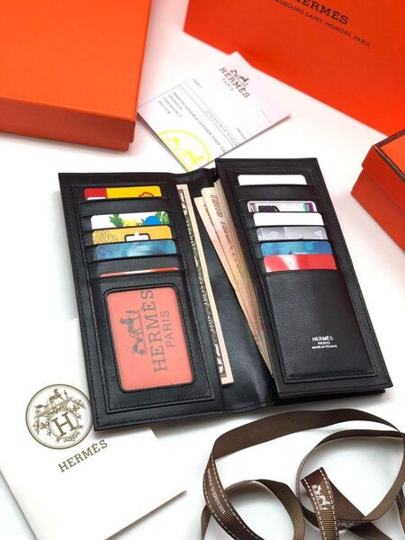 Купюрница Hermès мужской кожа черный 37322-6