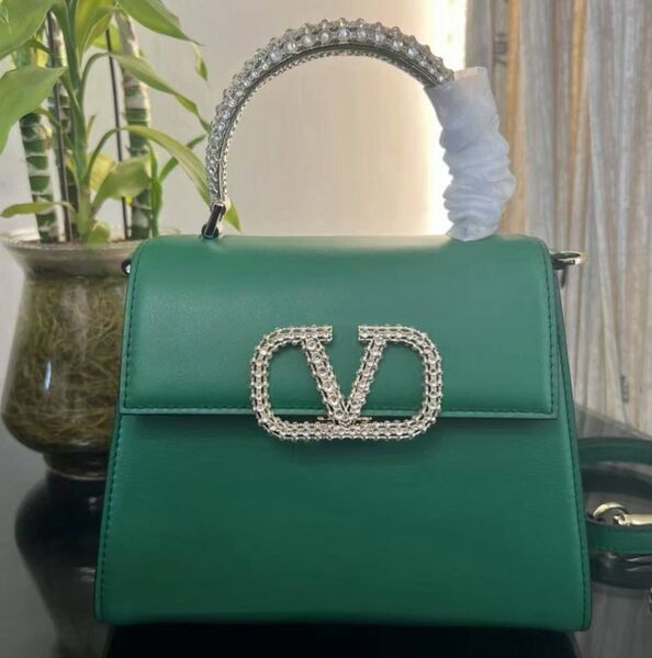 Сумка Valentino женский кожа болотный 182035