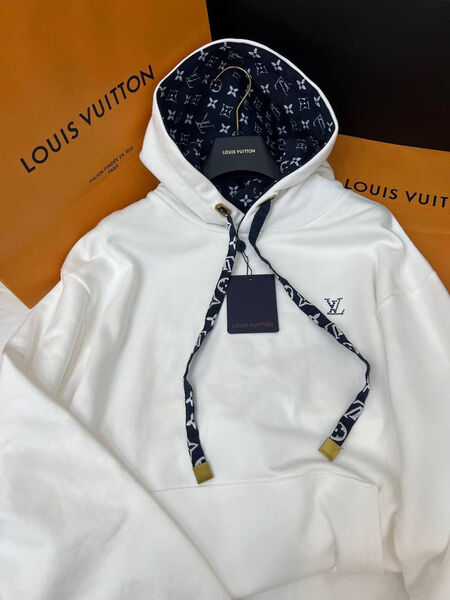 Худи Louis Vuitton женский белый 202101-2