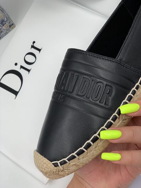 Эспадрильи Christian Dior женский кожа черный 91352-2