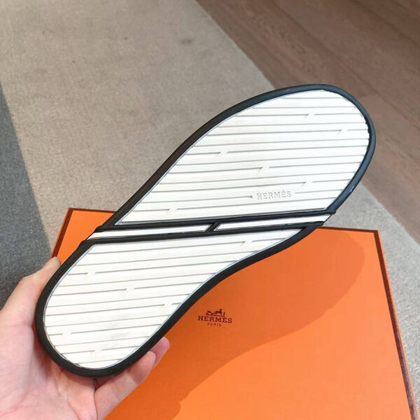 Мужские кеды Hermès мужской кожа черный 185081-9