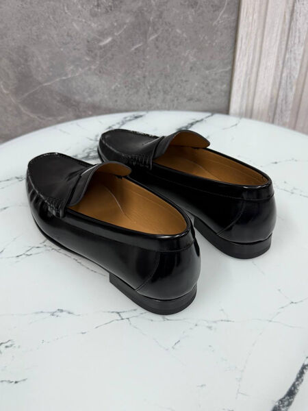 Мужские лоферы Hermès мужской кожа черный 185696-4