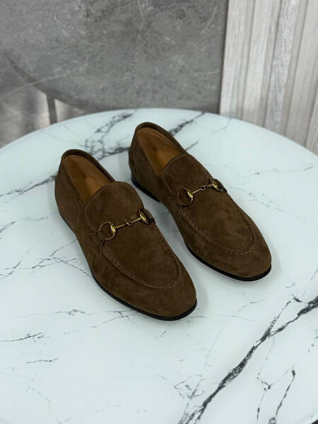 Мужские лоферы Gucci мужской замша 185668-2