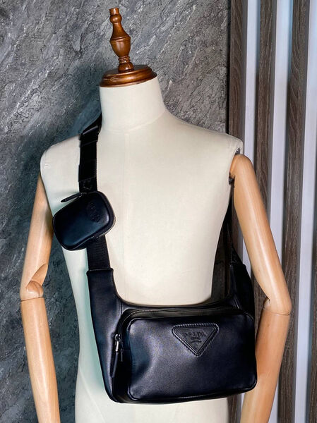 Мужская сумка мессенджер Prada мужской кожа черный 167086-2