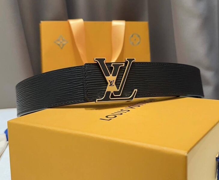 Мужской ремень Louis Vuitton мужской кожа черный 135882