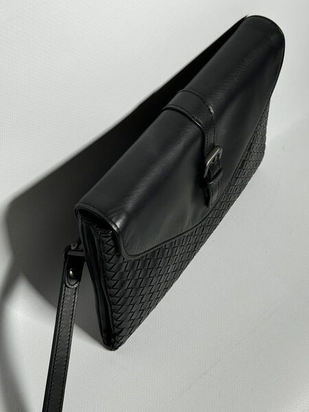 Мужской клатч Bottega Veneta мужской кожа черный 195718-6