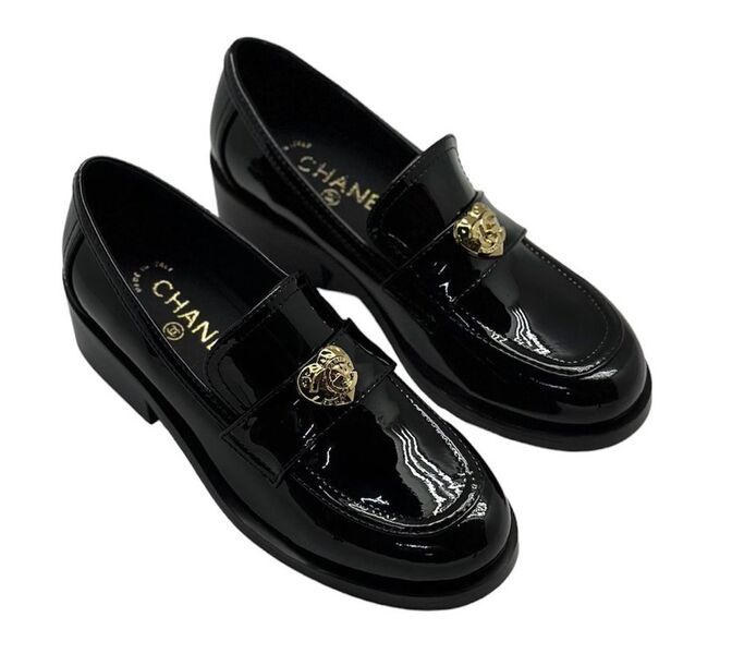 Лоферы Chanel женский кожа черный 103795