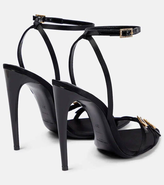 Босоножки Saint Laurent женский кожа черный 104927-2
