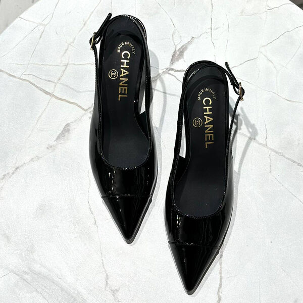 Туфли Chanel женский кожа черный 146186-3