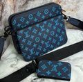 Мужская сумка мессенджер Louis Vuitton мужской кожа синий 120984-1