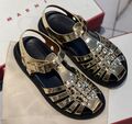 Сандалии Marni женский кожа,канва золотой 119973