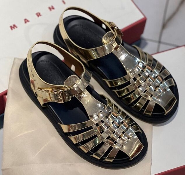 Сандалии Marni женский кожа бронзовый 119973