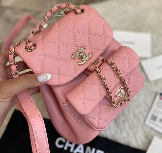 Рюкзак Chanel женский кожа розовый 101474
