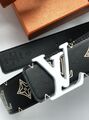 Ремень мужской Louis Vuitton двухсторонний мужской кожа черный 63816-5