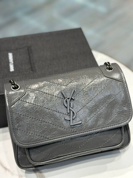 Сумка Saint Laurent Niki Small женский кожа графитовый 160382-2