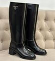 Сапоги Prada женский кожа,канва черный,серебристый 127498
