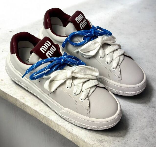Кеды Miu Miu женский кожа графитовый 159189