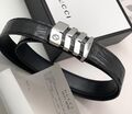 Мужской ремень Gucci мужской кожа черный 52385-1