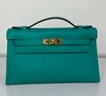 Сумка Hermèskelly 20 Pochette женский кожа бирюзовый 138057-1