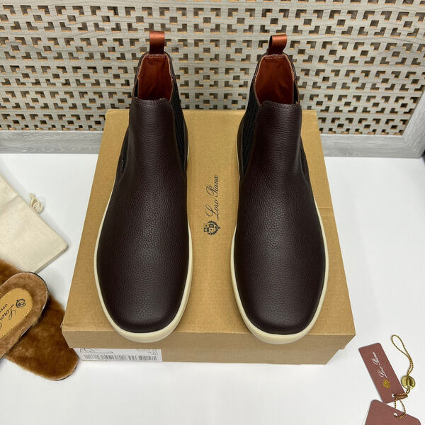 Мужские ботинки Loro Piana мужской кожа бордовый 107797-3