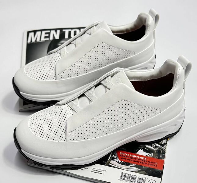 Мужские кроссовки Zegna мужской кожа swift молочный 191859