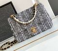 Сумка Chanel женский твид темно-серый 144500