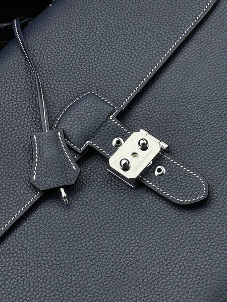 Мужской портфель Hermès мужской кожа синий 108400-7