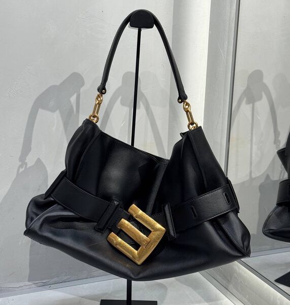 Сумка Balmain женский кожа черный 197084