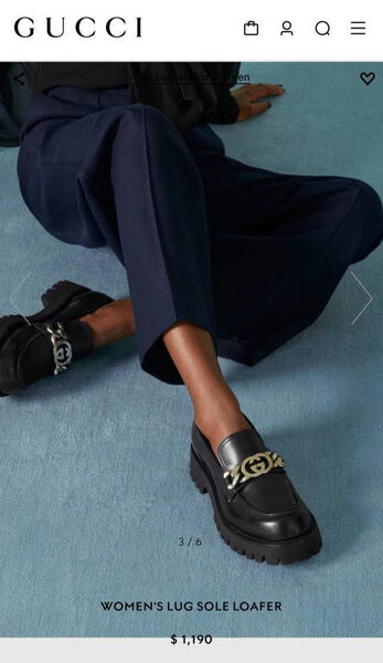 Лоферы Gucci женский кожа черный 123011-4