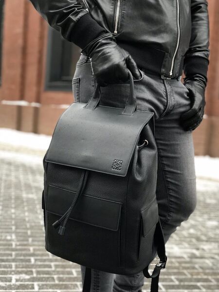 Рюкзак Loewe мужской кожа черный 65122-5