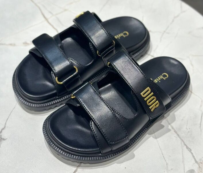 Шлепки Christian Dior женский кожа черный 147150