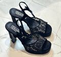 Босоножки Chanel женский сетка черный 152334-1