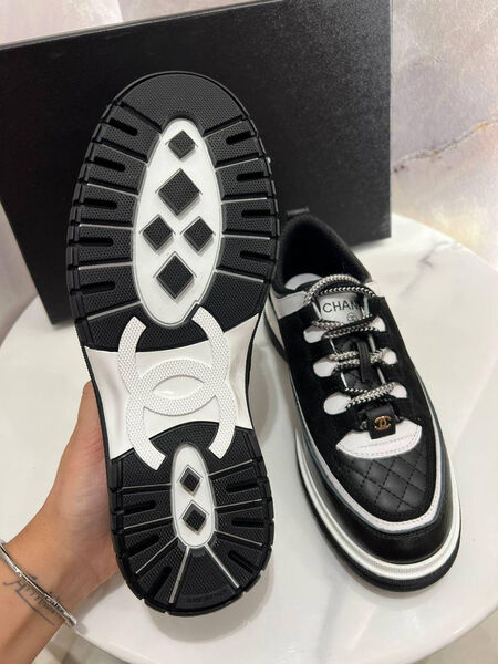Кроссовки Chanel женский кожа черный 180670-5