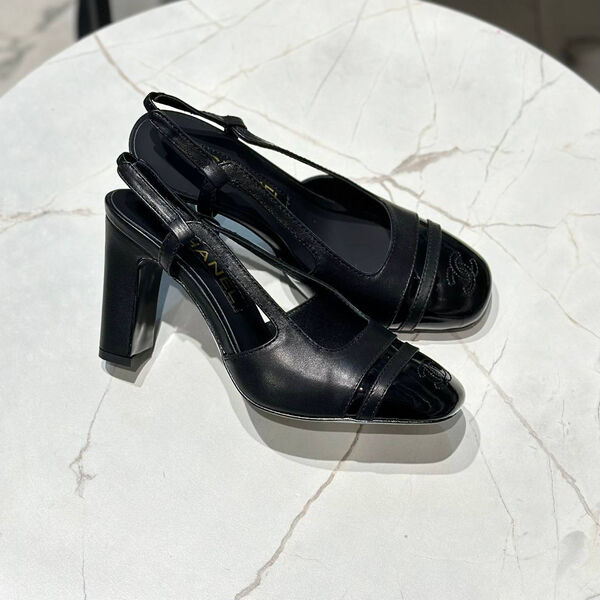 Туфли Chanel женский кожа черный 146110-2