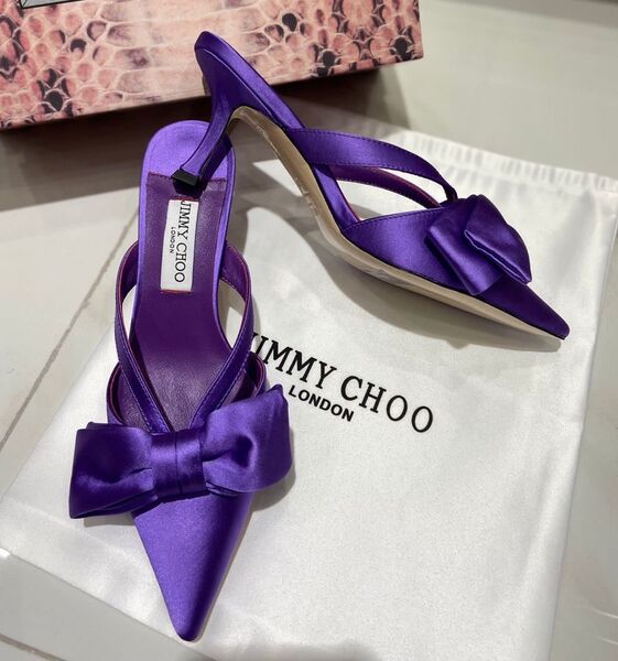 Шлепки Jimmy Choo женский сатин фиолетовый 107374