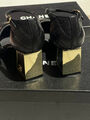 Туфли Chanel женский кожа черный 163296-3